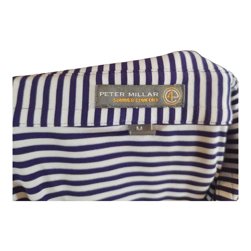 Peter Millar Summer Comfort Short Sleeve Striped Performance Golf Polo Men's M - Picture 7 of 7